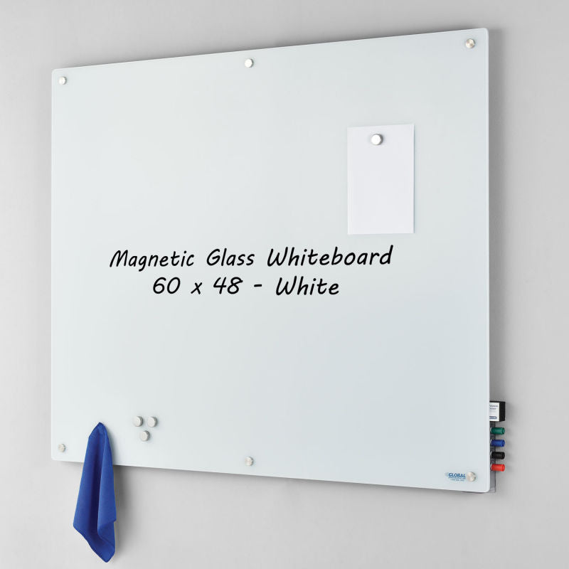 Magnetic Glass Whiteboard - 60 x 48 - White