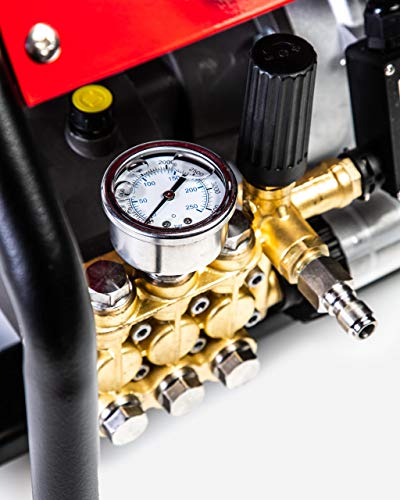 Adam's Pro-Series Pressure Washer - Professional Detailing Tool 110V Ultra Quiet Motor - Mount On Wall in Your Garage or Shop - Includes Sprayer Tips 60ft Steel Braided Hose & Snub Nose Trigger
