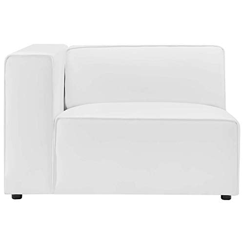 Modway Mingle Vegan Leather Sectional Sofa Left-Arm Chair, White