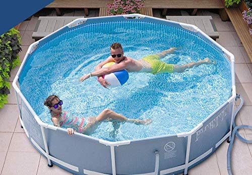 120In×30In Swimming Pool Paddling Pool Round Frame Above Ground Pool Pond Family Swimming Pool Metal Frame Structure Pool