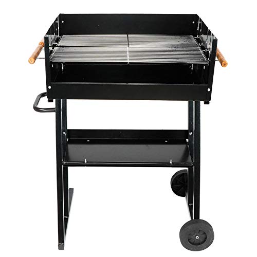 YIUS Steel Grill BBQ Barbecue Grill Adjustable Height Roasting Machine Charcoal Grill Patio Garden Outdoor Kitchen Supplies