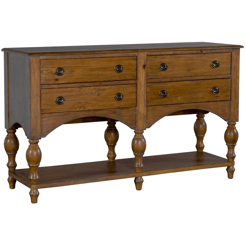 4 Drawer Rustic Sideboard in Light Brown