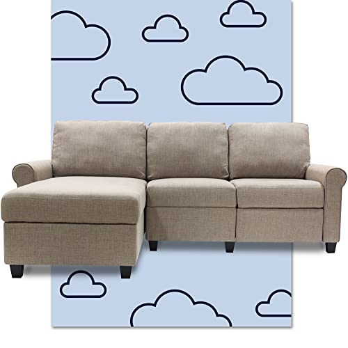 Serta Copenhagen Reclining Sectional with Left Storage Chaise - Oatmeal