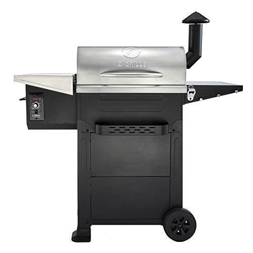 Z GRILLS L6002E 2021 Upgrade Wood Pellet Grill 8 in 1 BBQ Grill Smoker for Outdoor Cooking Auto Temperature Control, 573 Square Inch Cooking Area, Silver