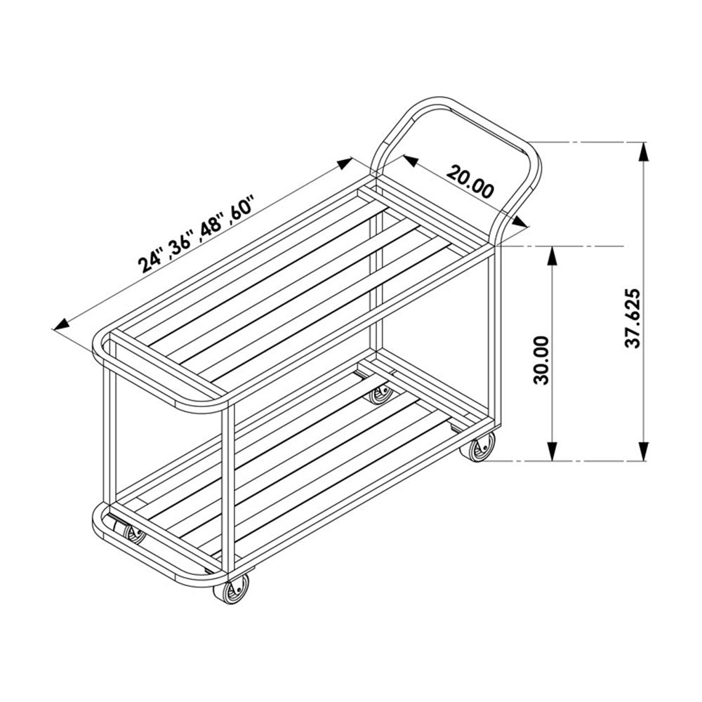 PVI Food Service All Welded Aluminum Utility Cart