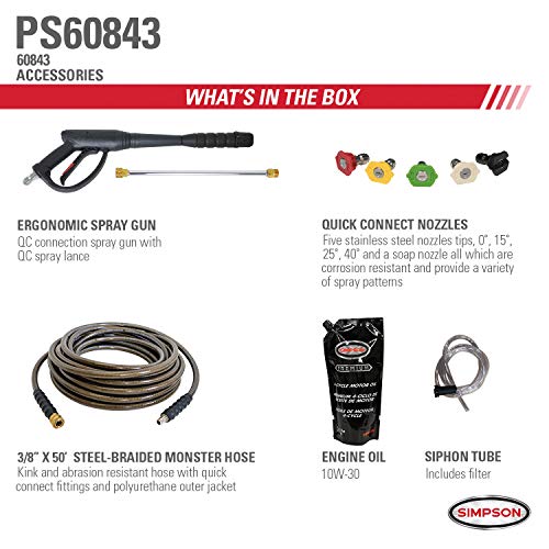 Simpson Cleaning PS60843 PowerShot Gas Pressure Washer Powered by Simpson, 4400 psi at 4.0 GPM