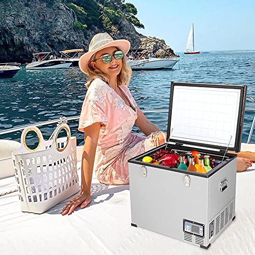 Small refrigerator mini fridge deep freezer Portable 2.1CU.FT Compact Personal chest freezer Cooler with fridge organizer Adjustable Temperature Mechanism For Home Kitchen Hotel Office Dorm