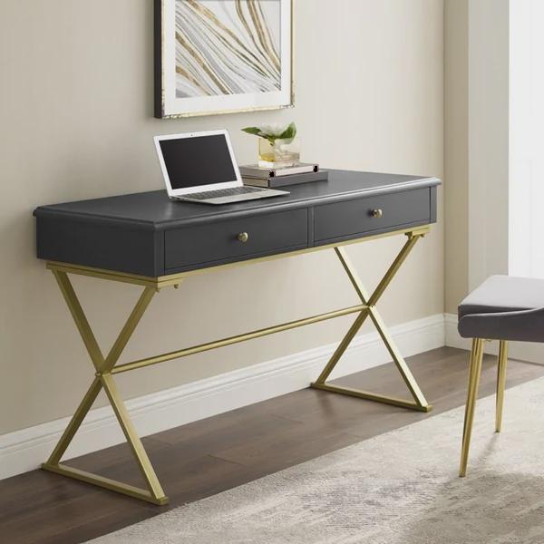 Laila Two-Drawer Campaign Desk