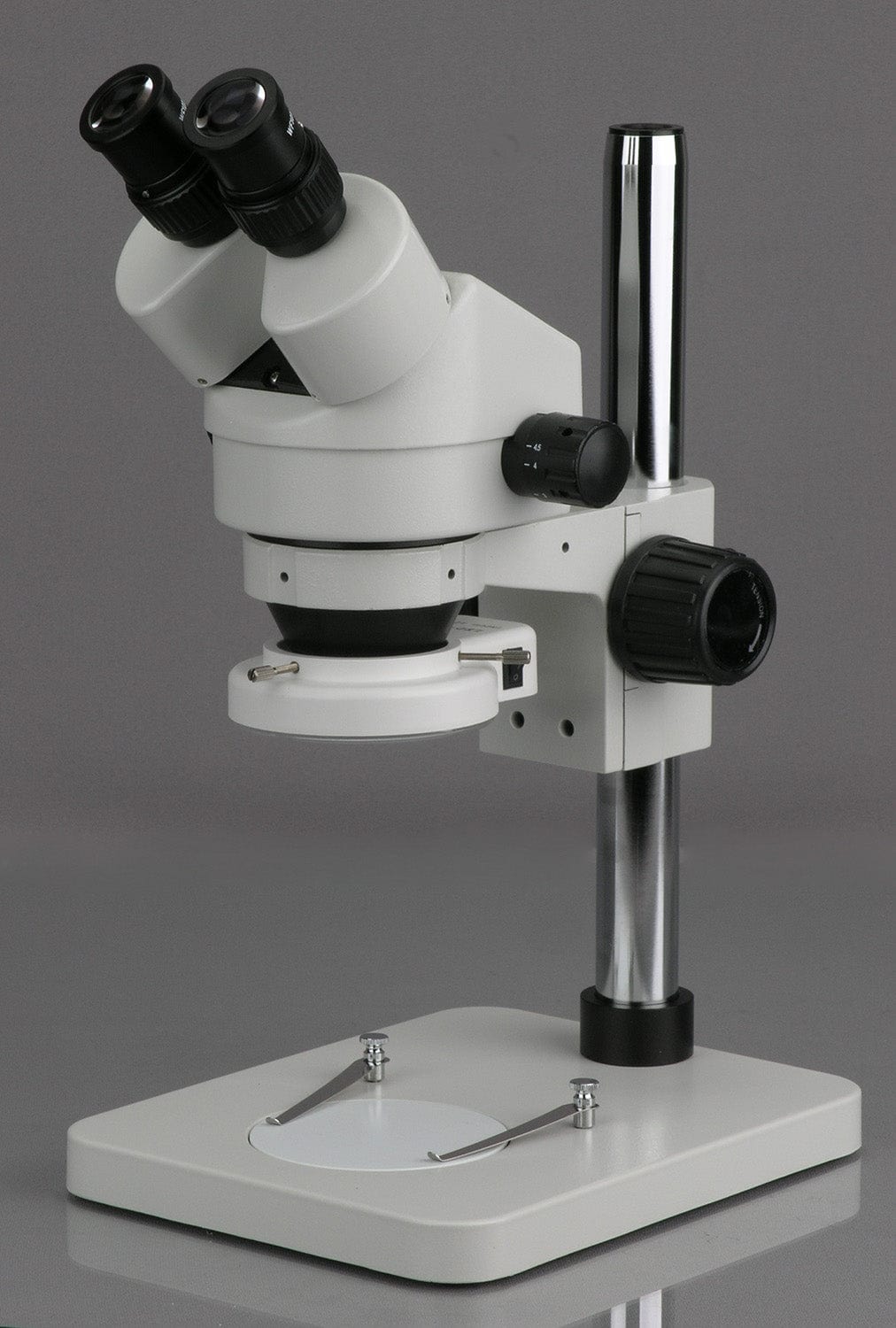 Amscope SM-1BSL-64S-V331 7X - 45X Stereo Binocular Microscope with 14 Inch Pillar Stand and 64 LED Ring Light New
