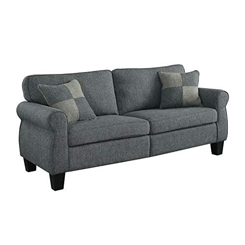 Furniture of America Adella Transitional Fabric Sofa in Dark Gray