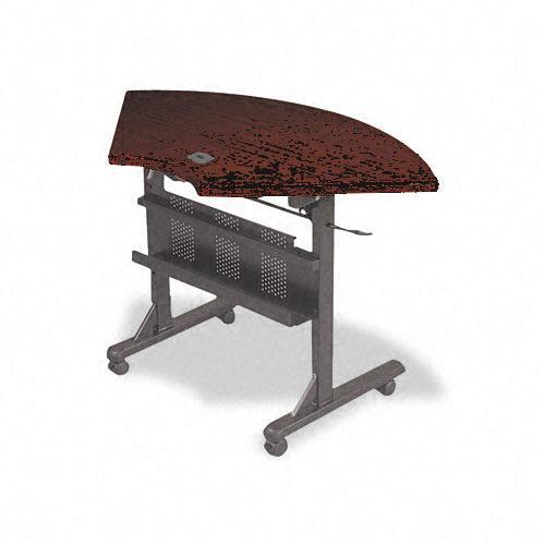 Balt Flipper Training Table, Quarter-Round, 46w x 26d x 29-1/2h, Mahogany