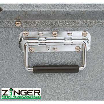 Zinger 10-DX4500-2-FD Deluxe Stationary Heavy Duty Aluminum Dog Crate Professional 4500 24