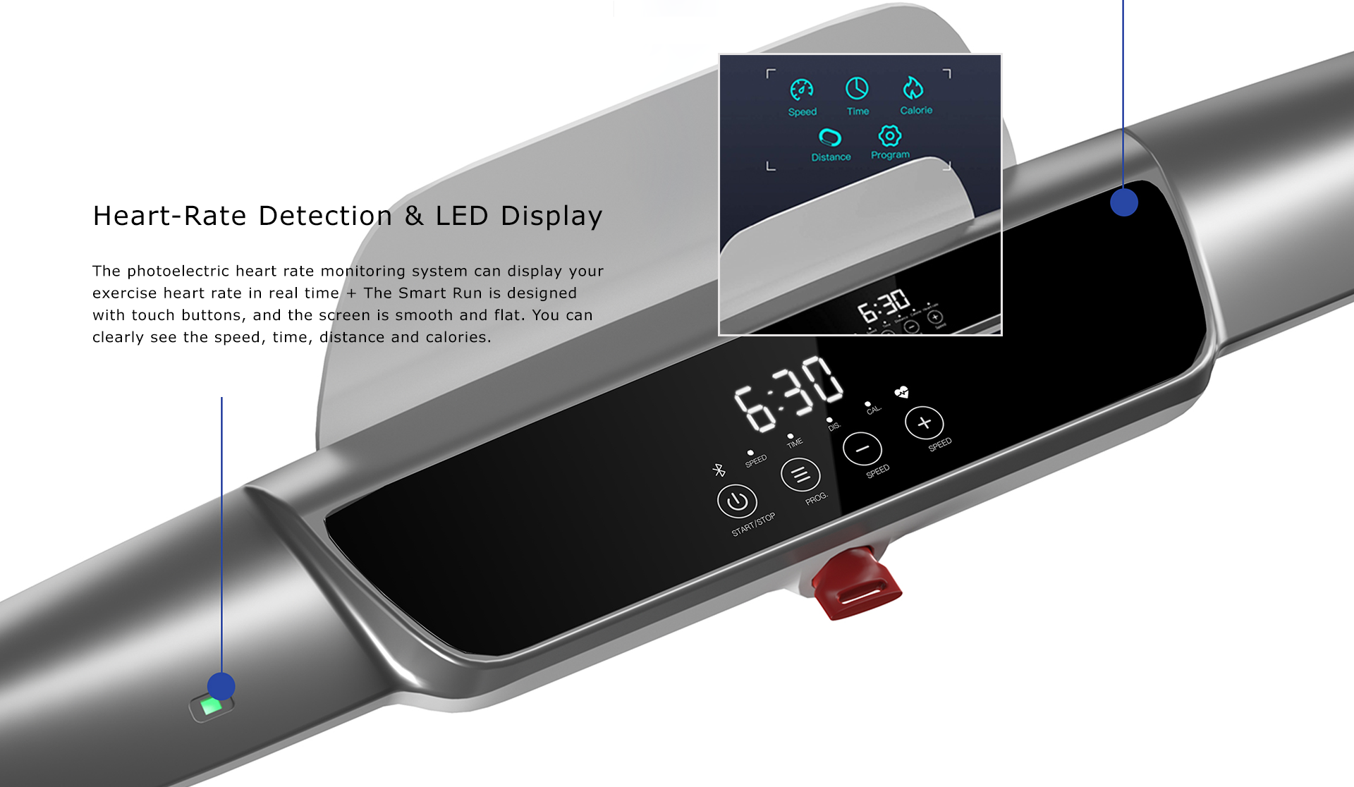 OVICX WKS-TMILL-SMARTRUN Auto-Folding Smart Run Treadmill with Bluetooth Connectivity New