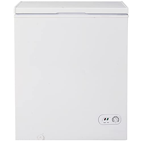 VEAREAR Chest Freezer - 5Cubic with Removable Storage Basket - Reach In Freezer Chest - Open Metal 7 Temperature Settings - 7 Temperature Settings (white)