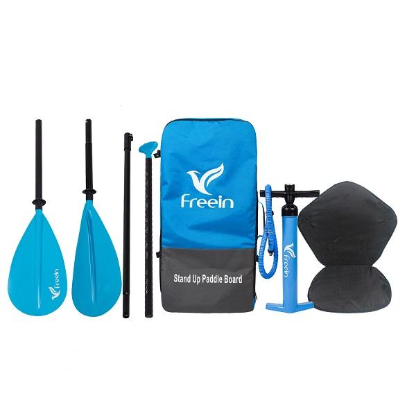 Freein 10' Inflatable Kayak Package Dual Action Pump Triple Fins White New