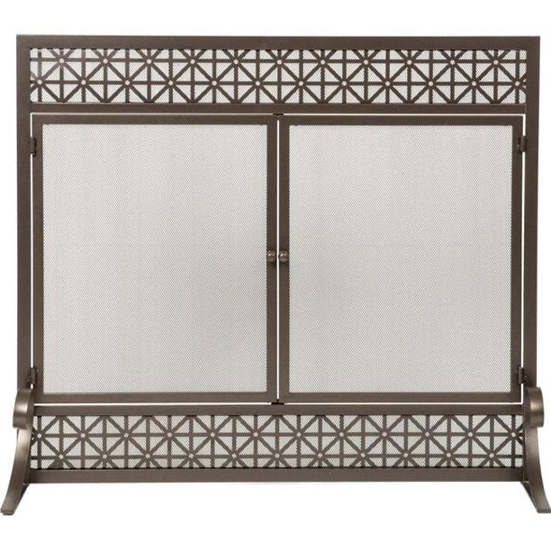 Dagan Bronze With Filigree Design Fireplace Panel Screen