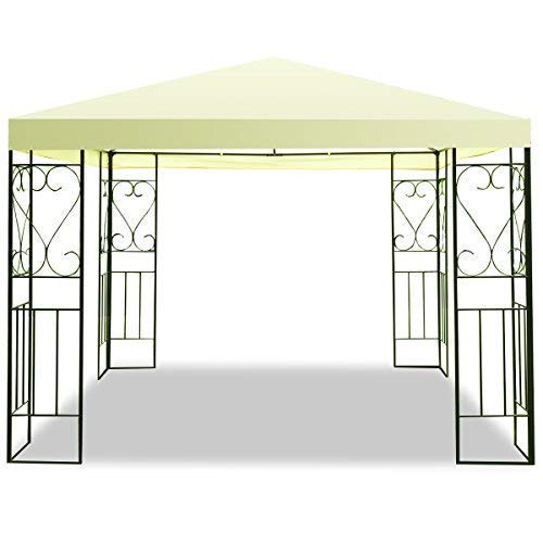 Tangkula 10'x10' Patio Gazebo Canopy Tent Steel Frame Shelter Awning (Beige)