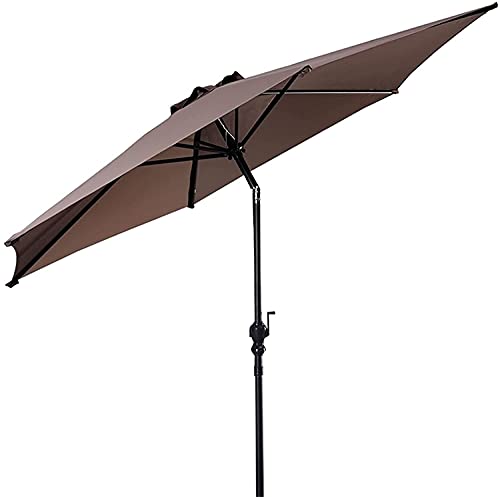 ンリアンに聞-花ラック Outside Umbrella for Patio Patio Umbrella Outdoor Beach Patio Umbrella Garden Parasol with Crank Furniture(Color:Beige)