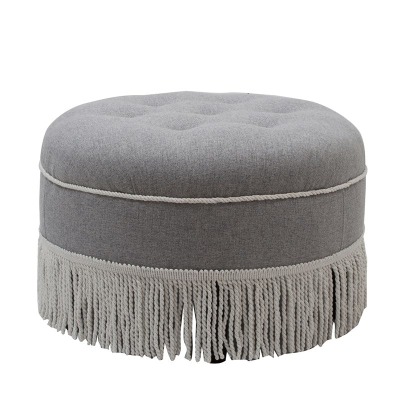 Yolanda Tufted Decorative Round Ottoman Gold Velvet