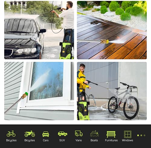 Pressure Washer Homdox 2950PSI 1.7GPM Electric Pressure Washer, 1800W High Car Pressure Washer, Power Washer with with Hose Reel & Detergent Tank & 5 Nozzles