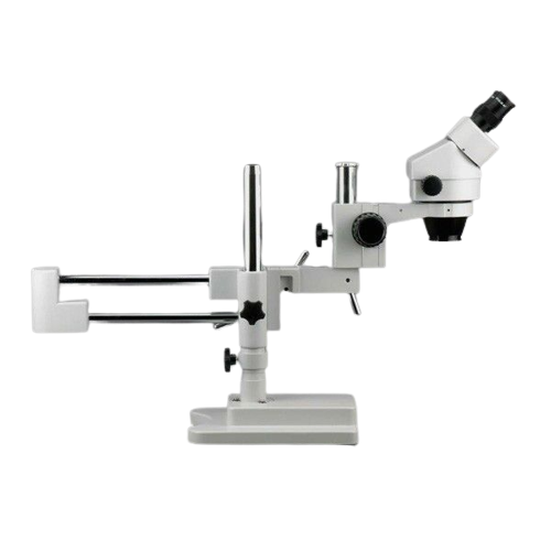 Amscope SM-4B 7X - 45X Binocular Stereo Zoom Microscope with Double Arm Boom Stand New