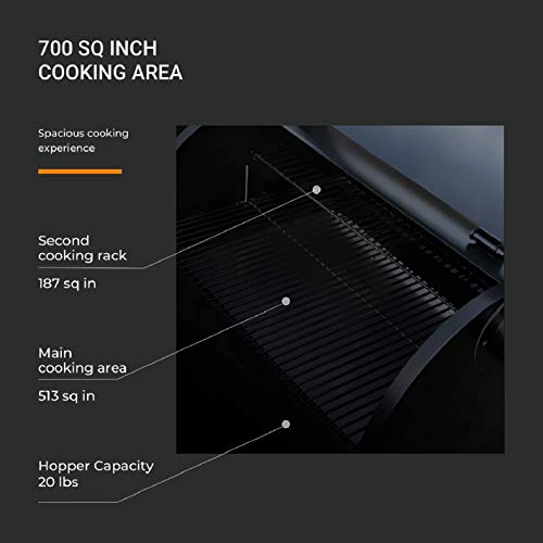 Z GRILLS ZPG-7002E 2020 Upgrade Wood Pellet Grill & Smoker, 8 in 1 BBQ Grill Auto Temperature Controls, inch Cooking Area, 700 sq, Silver