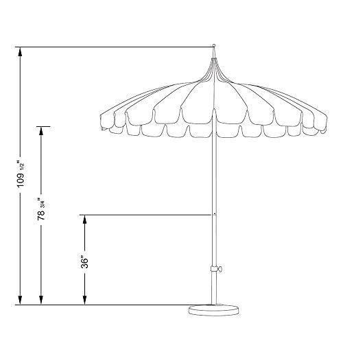 8.5 ft. Patio Umbrella in Pacifica Black and Natural Fabric