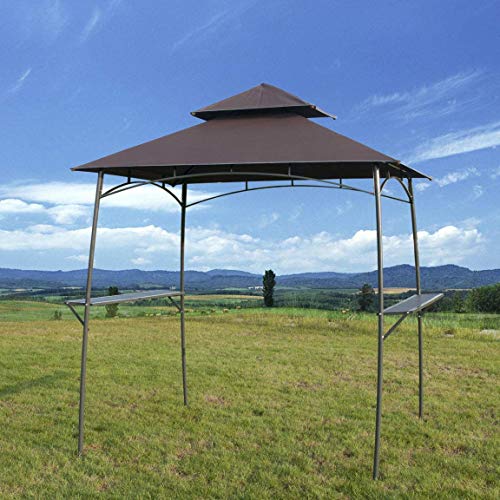 Gaier Barbecue Grill 8'x 5'Gazebo 2-Tier BBQ Canopy Tent Coffee Shelter for Patio and Outdoor Backyard