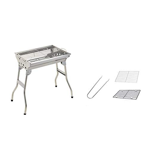 Portable Charcoal Grill, Stainless Steel Barbecue Outdoor Mini Barbecue Grill Household Charcoal Skewers Tool Small Outdoor Full Stove Char Griller (Color : STYLE7, Size : A)