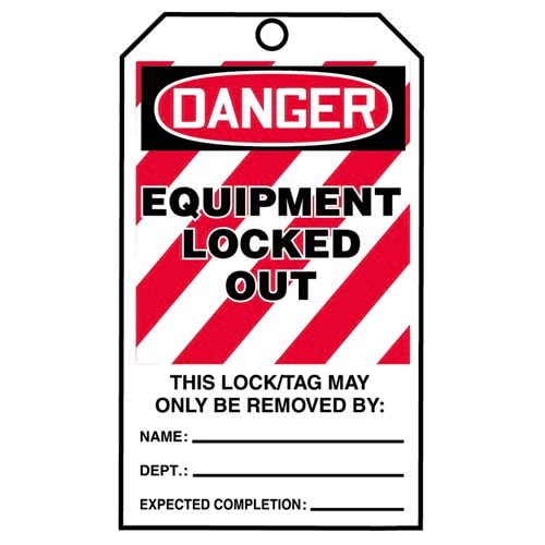 JJ Keller STOPOUT® Tags By-The-Roll - Danger Equipment Locked Out
