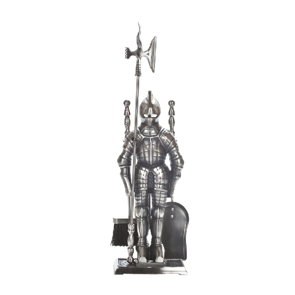 Dagan 5-Piece Pewter Knight Fireplace Tool Set