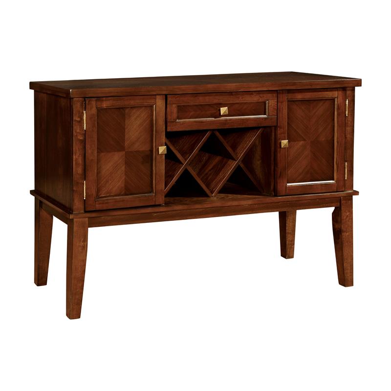 Tristen Solid Wood 1-Drawer Server in Brown Cherry