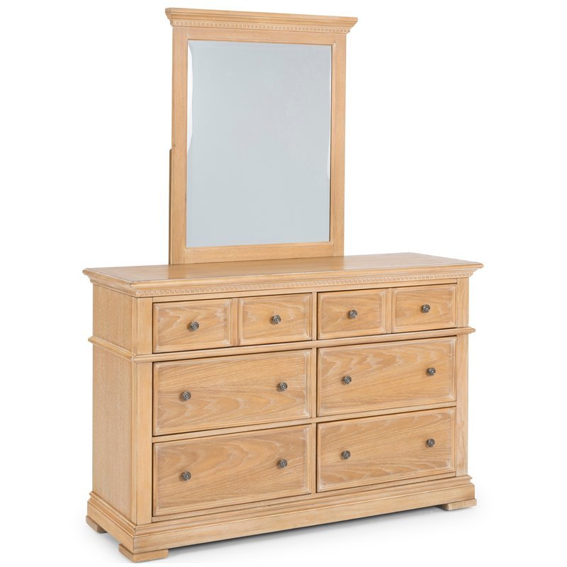 Brown Wood Dresser with Mirror