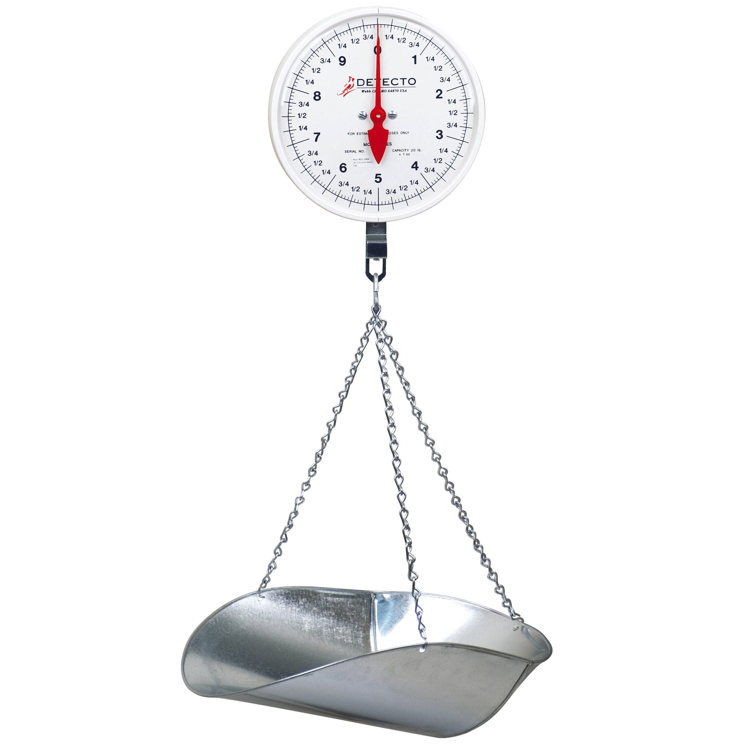 Detecto MCS Series Hanging Dial Scale with Scoop