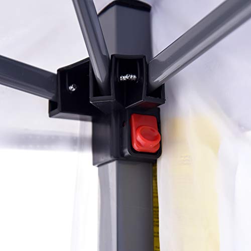 Outsunny 10' x 20' Heavy Duty Pop Up Canopy Party Tent with 4 Removable Sidewalls, Outdoor Cabana Gazebo with Carry Bag, Weather Protection (White)