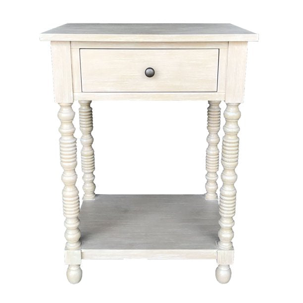 Decor Therapy Cassidy One Drawer End Table, Off-White/Gray