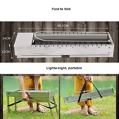 XTBB Outdoor Barbecue Stainless Steel Foldable BBQ Grill USB Electric Charcoal Grill Automatic Flip Barbecue Stove for Outdoor Picnic Home