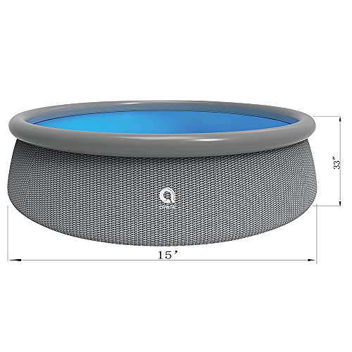 JLeisure Avenli 12044US 15 Foot x 33 Inch 2 to 3 Person Capacity Above Ground Inflatable Outdoor Backyard Swimming Pool, Gray