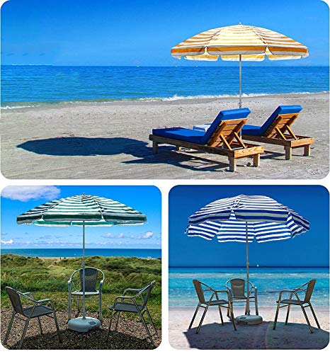 Umbrellas 8.2ft Striped Beach UV 50+, Portable Outdoor Patio Garden Sun Shelter with 8 Sturdy Ribs and Crank (Color : Red and White Stripes)