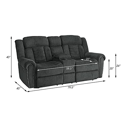 Lexicon Huddart Fabric Double Manual Reclining Loveseat, 79.5