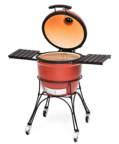 Kamado Joe KJ23RH Classic I Charcoal Grill, 18 inch, Blaze Red