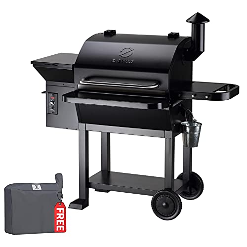 Z Grills ZPG-10002B Wood Pellet Grill & Smoker,8 in 1 BBQ Grill Outdoor Smoker with 1060 sq in Cooking Area, Auto Temperature Control Pellet Smoker-2021 Upgrade,Black