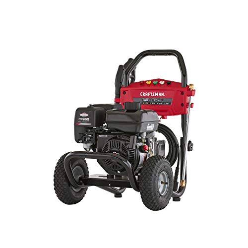CRAFTSMAN 3400 MAX PSI at 2.4 GPM Gas Pressure Washer with Adjustable Pressure Pump, 30-Foot High-Pressure Hose, and 5 Quick-Connect Nozzles, Powered by Briggs & Stratton