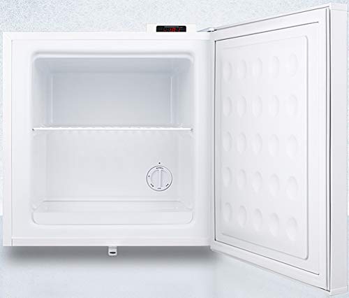 Summit Appliance FS24LGP Compact All-freezer for General Purpose Use, Manual Defrost, Lock, Adjustable Thermostat, Healthcare Freezer, Removable shelf, Digital Thermostat, Flat Door Liner