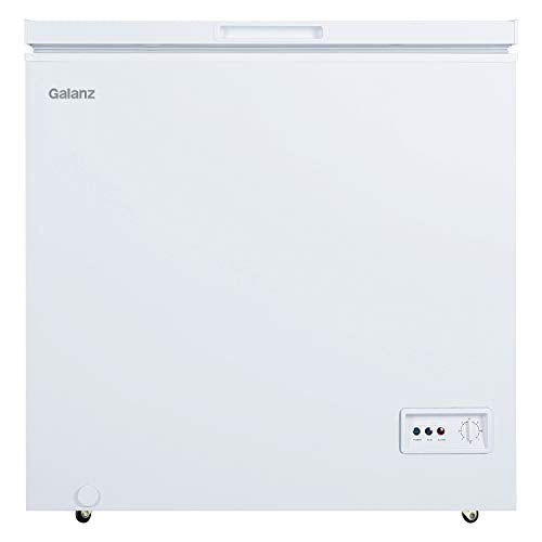 Galanz GLF50CWED01 Manual Defrost Chest Freezer, Mechanical Temperature Control, White, 5.0 Cu Ft