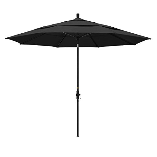 California Umbrella 11' Round Fiberglass Rib Market Umbrella, Crank Lift, Collar Tilt
