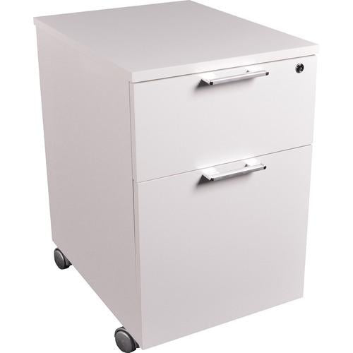 Lorell Mid-century Modern Box/File Mobile Pedestal, Box Drawer(s), File Drawer(s) - Finish: White