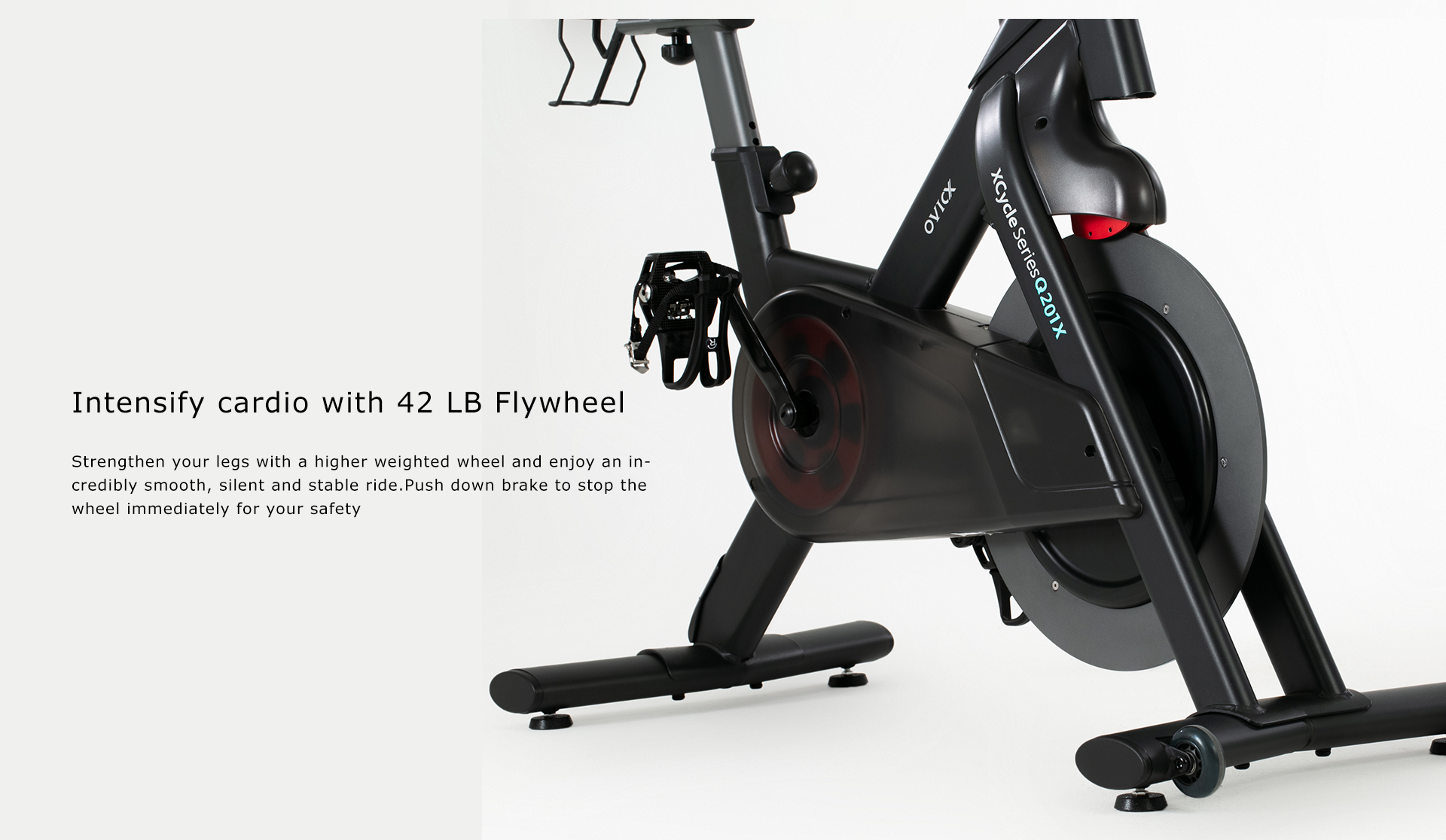 OVICX OS-EBIKE-Q201-X Stationary Exercise Bike with WIFI/Bluetooth Connectivity and Rotating Display New