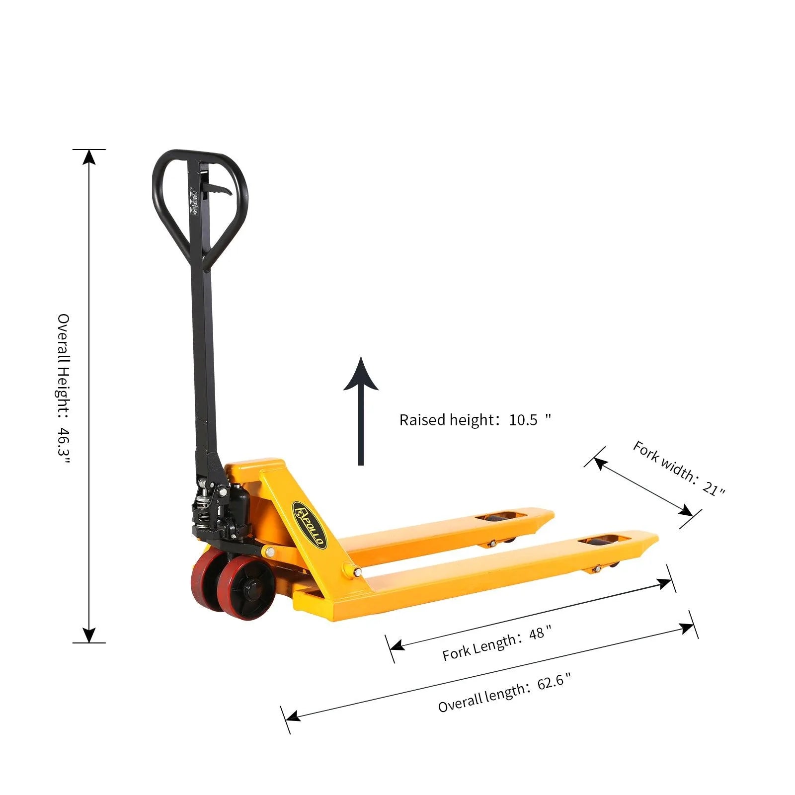 批量编辑标题Apollolift A-1003 Hydraulic Manual Pallet Jack 5500 lbs Capacity 48