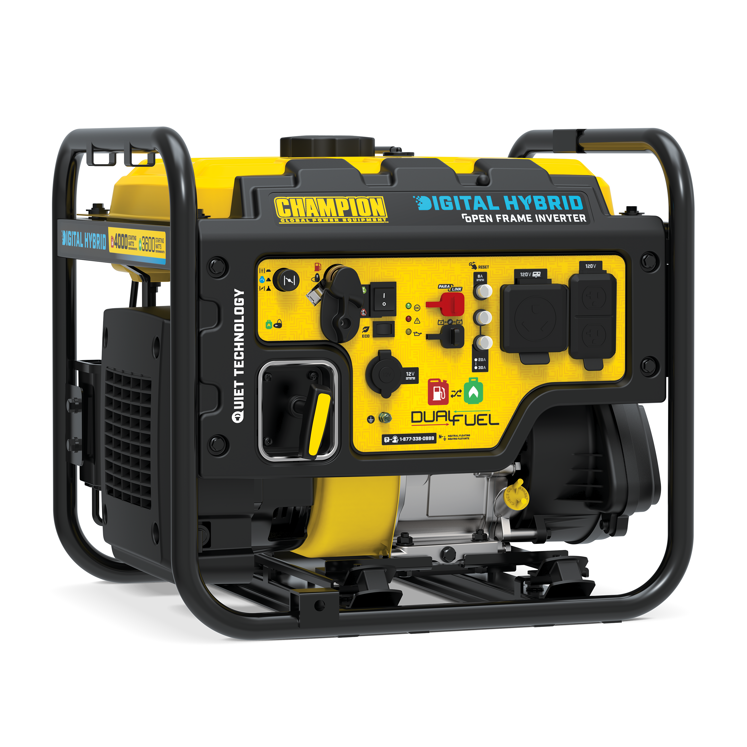 Champion 100574 3500W/4000W Open Frame Dual Fuel Inverter Generator New